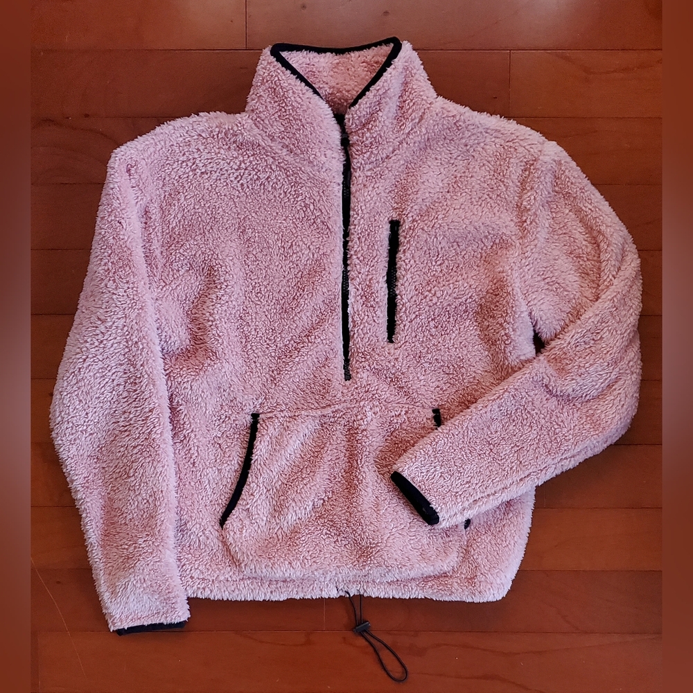 Cozy Pink Sherpa Pullover Girls Size M (7-9)
